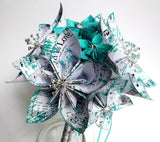 Paper Flower Wedding Package- Made to order, one of a kind origami, bride, groom, bridesmaid, groomsmen, handmade bridal bouquet
