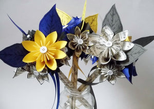 Paper Daisy Wedding Bouquet Bridal Package- handmade, one of a kind, made to order, paper flower, bride, bridesmaid