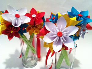 One of a Kind Handmade Paper Flower Wedding Package-Bride, bridesmaids, jr. bridesmaids, corsages, boutonnieres,sheet music,wedding bouquet