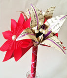 Personalized lilies & flowers Bouquet- 1st anniversary gift, paper flower bouquet, one of a kind, made to order, gifts for her