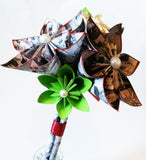 Memory Bouquet- paper flowers, origami, use your photos, baby annoucement, bridal annoucement, anniversary gift