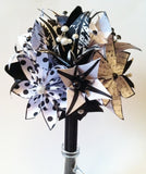Origami Flowers & Lilies Wedding Bouquet- A personalized, one of a kind, non traditional, alternative, wedding bouquet