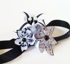 Paper Flowers & Lilies Corsage: Made to Order- Handmade Origami for prom, bridesmaid, graduation, gifts for her, or the mother of the bride