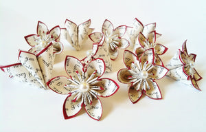 I Love You paper flowers- Set of 10, handmade, wedding, favor, origami, bouquet, decoration