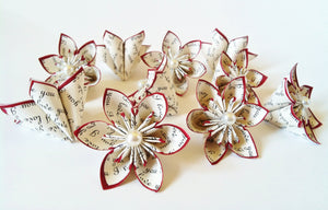 I Love You paper flowers- Set of 10, handmade, wedding favor, origami, decoration, Mother's Day, wedding decor