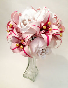 Paper Roses & Lilies bouquet- one of a kind origami, perfect for her, anniversary gift, wedding bouquet, paper flowers, wedding bouquet