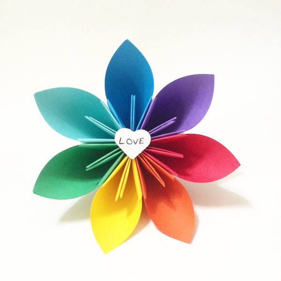 Love wins- rainbow paper flower