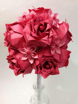 Dozen Deluxe Paper Roses- handmade paper flowers, first anniversary gift, red roses, wedding bouquet, perfect for her, handmade rose, love