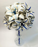 Book Bouquet of Stargazer Lilies- Blue bouquet, paper flowers, origami lilies, brides bouquet, one of a kind anniversary gift