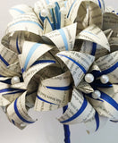 Book Bouquet of Stargazer Lilies- Blue bouquet, paper flowers, origami lilies, brides bouquet, one of a kind anniversary gift