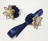 Date Night Corsage & Boutonniere set- hydrangea, mum, prom, homecoming, wedding accessory, handmade, one of a kind, paper flowers, origami