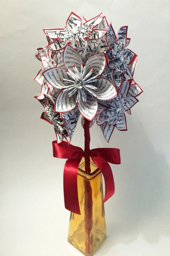 Congrats Grad National Honor Society- graduation gift, paper flowers, one of a kind, congratulations, origami, personalized gift