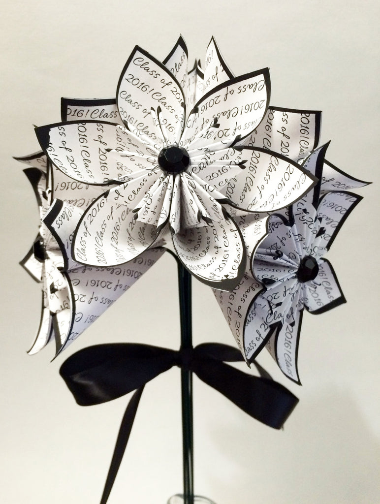 Class of 2018 bouquet- Congrats Graduate, one of a kind gift, congratulations, origami, paper flowers, party decor, college, high school