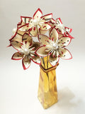 5 Handmade Sheet Music Paper Flowers- Ready To Ship, handmade anniversary gift, small bouquet of daisies, wedding decor, origami